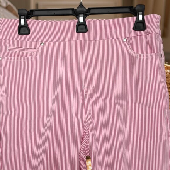 MARIO SERRANI ITALY PINK / WHITE PULL ON PANTS - SIZE M - Picture 3 of 7